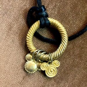 26 inch satin silk cord Disney Mickey Mouse necklace.